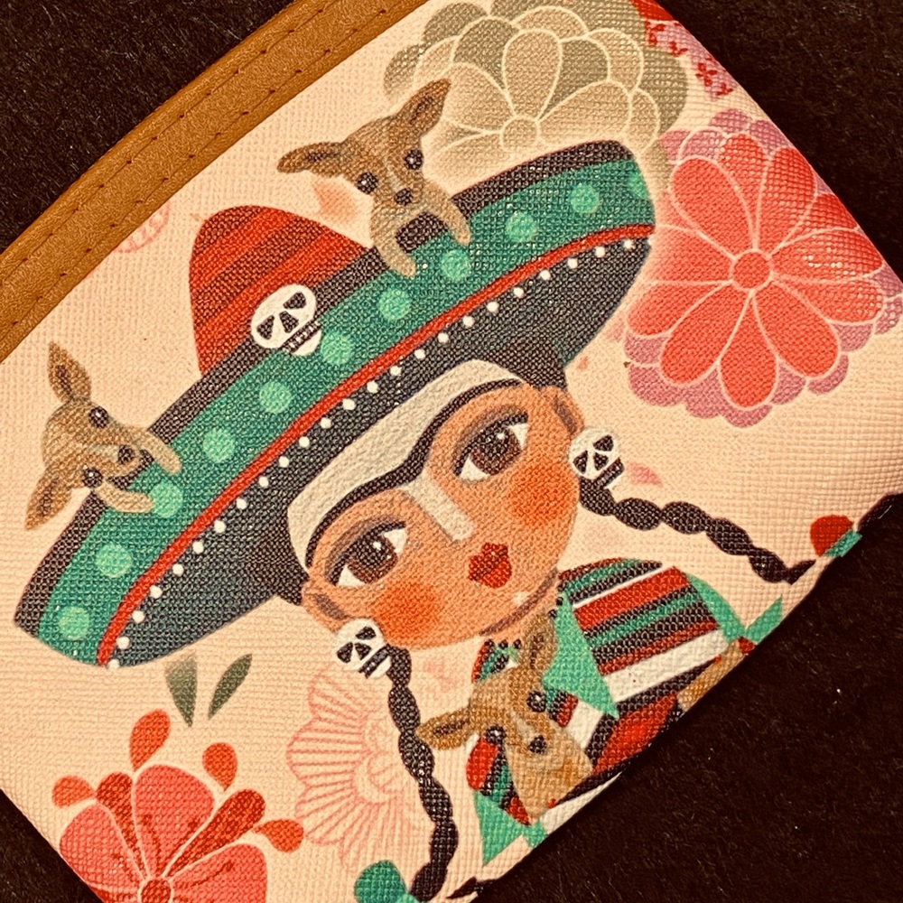 Frida Kahlo mini zipper coin wallet